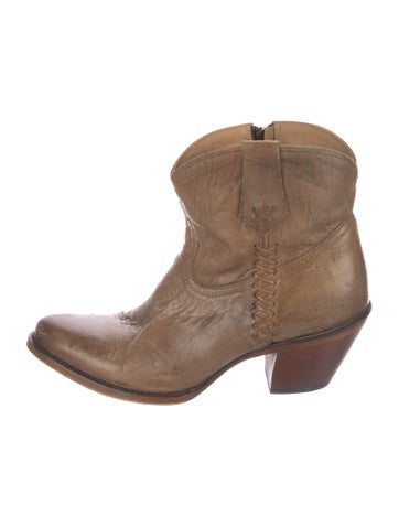 Pre-owned Lucchese Leather Western Boots In Brown