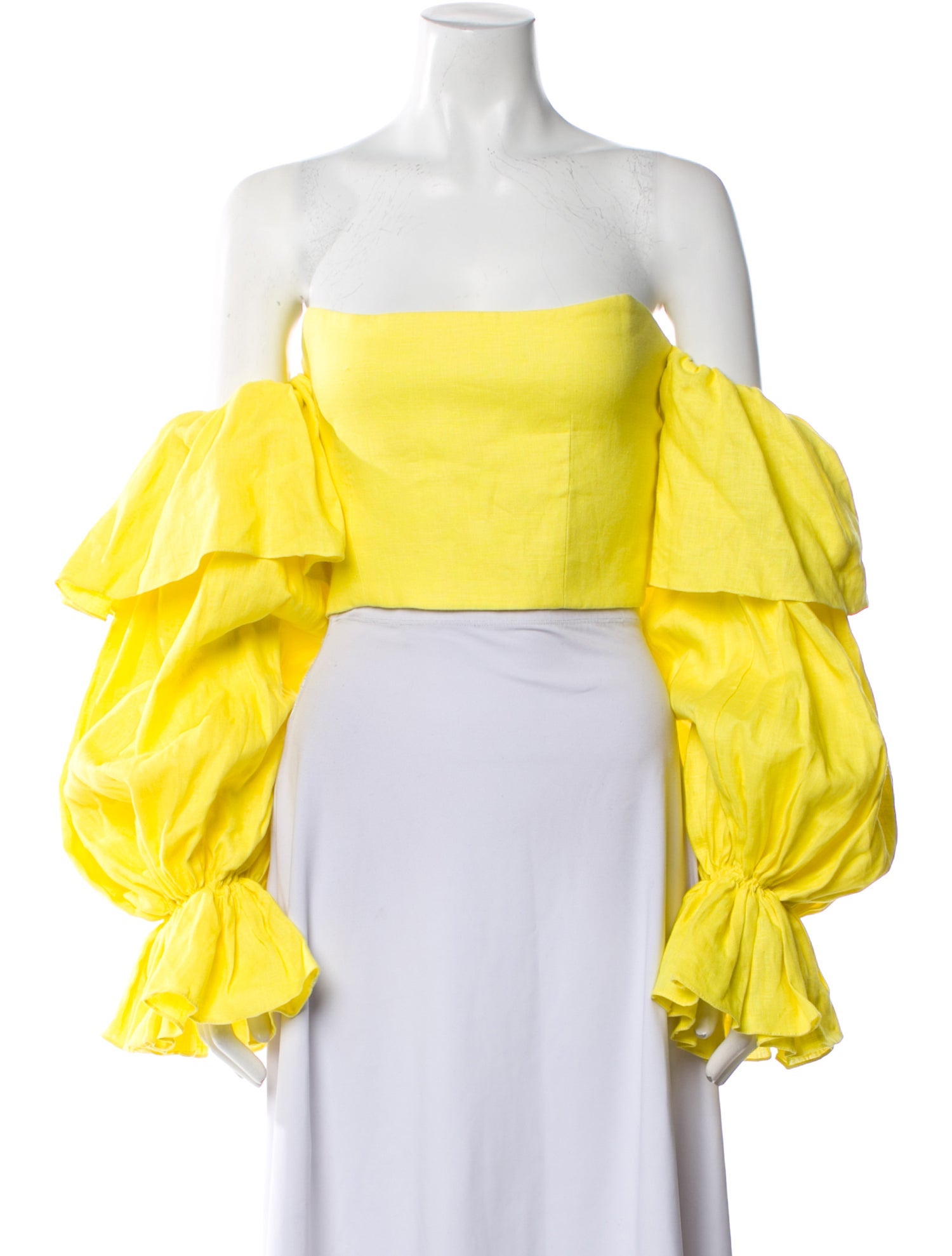 Leal Daccarett Linen Off-The-Shoulder Crop Top