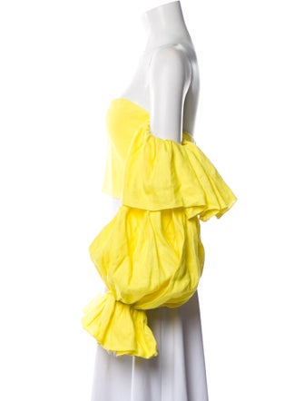 Leal Daccarett Linen Off-The-Shoulder Crop Top