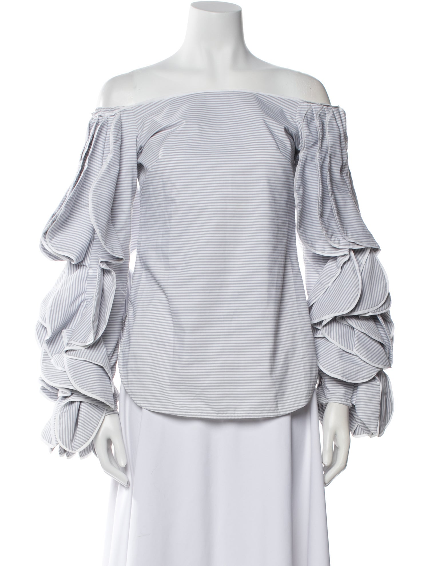 Leal Daccarett Striped Off-The-Shoulder Blouse