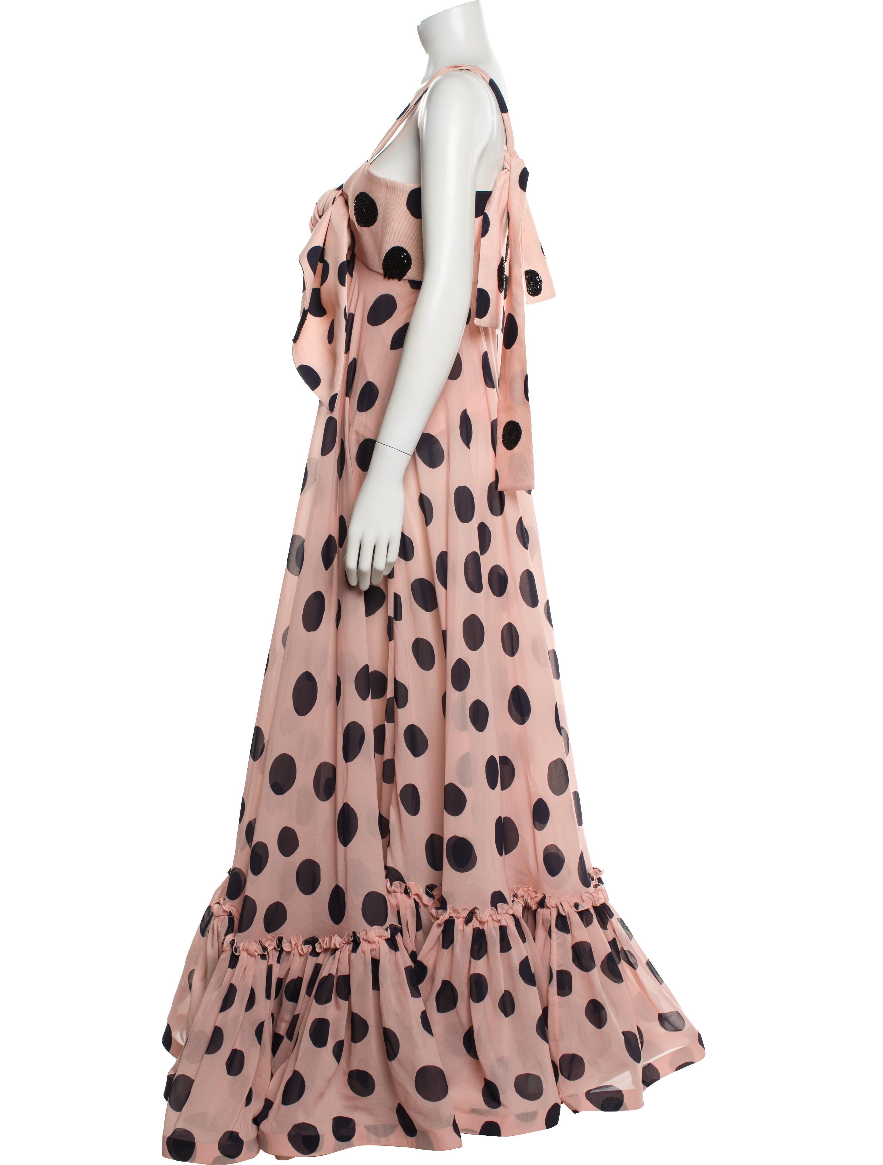 Leal Daccarett Polka Dot Print Long Dress