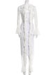 LA COMMUNE MAGIQUE Lace Pattern Ruffle Embellishment Robe