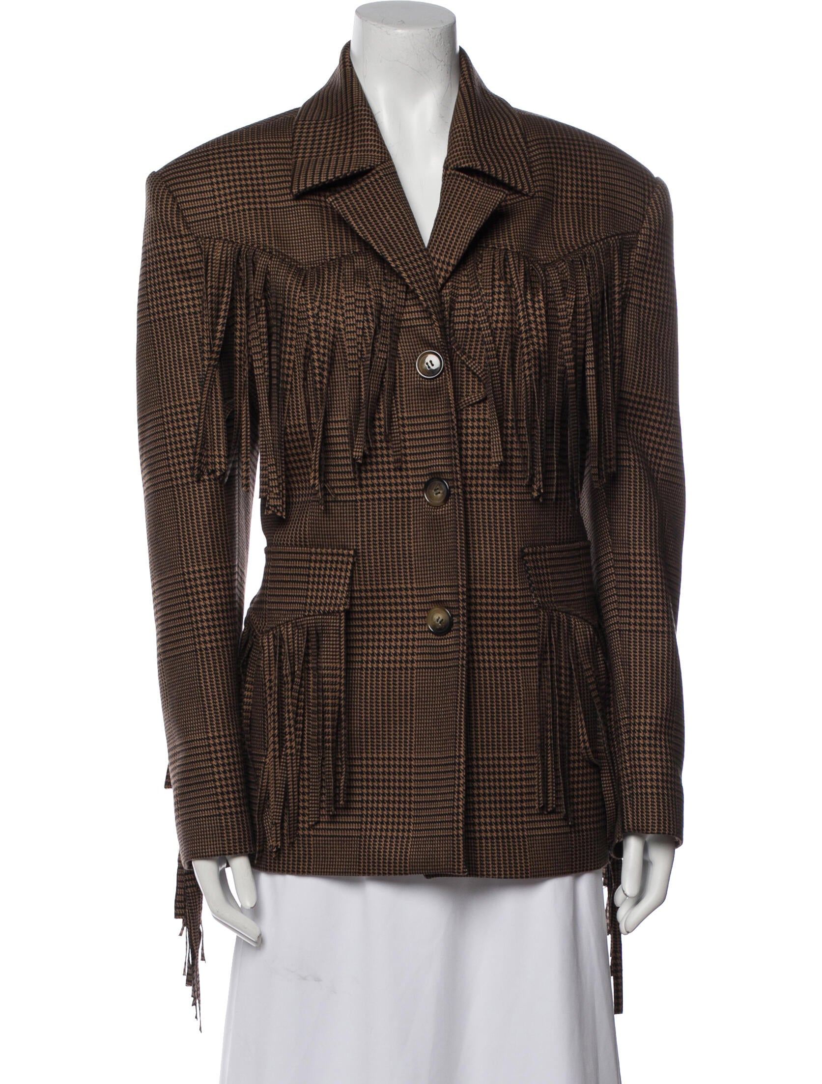 LA COMMUNE MAGIQUE Plaid Print Blazer