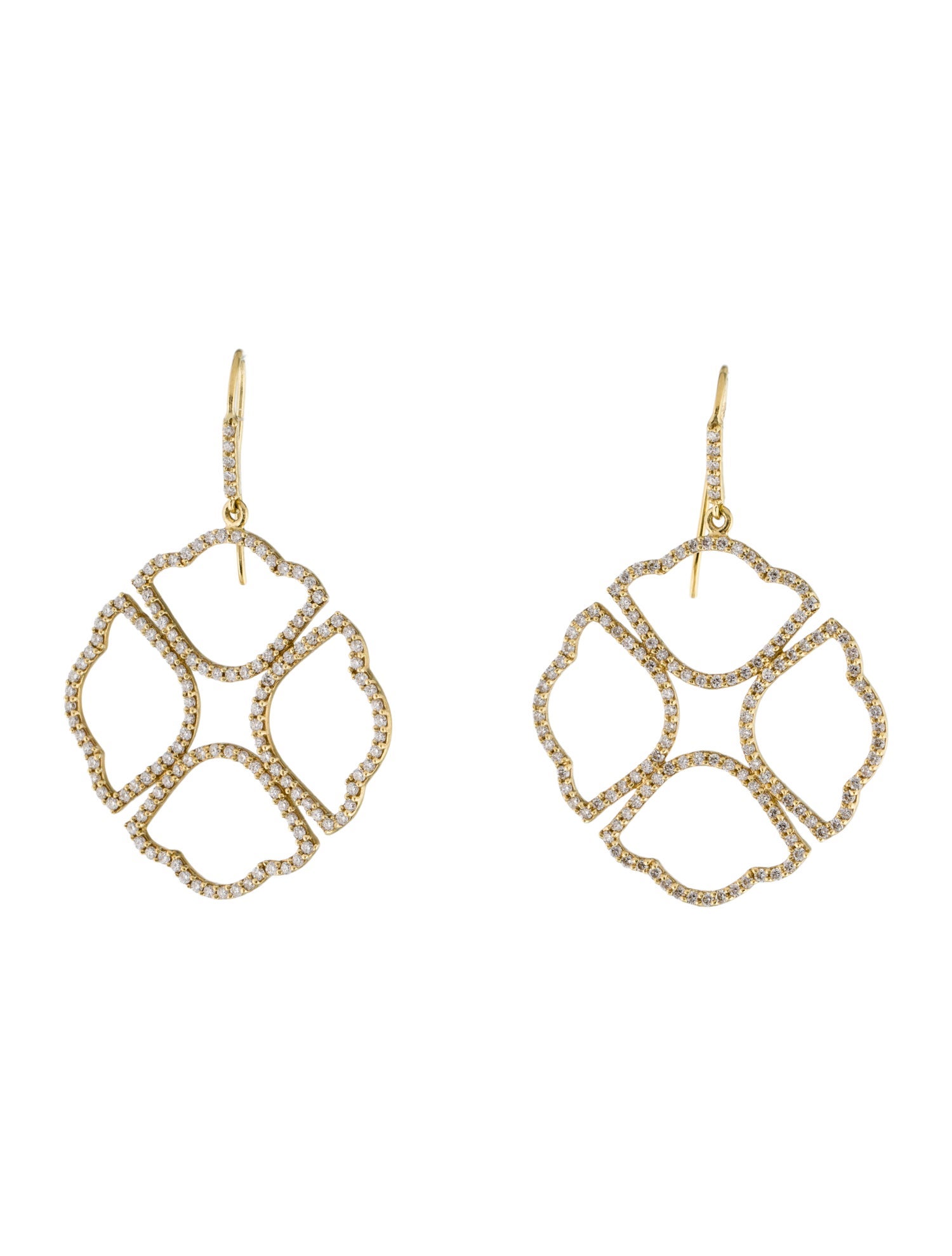 Legend Amrapali 18K 2.26ctw Diamond Monjari Lotus Silhouette Drop Earrings