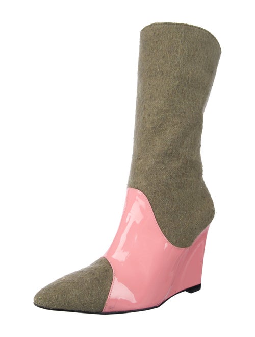 Leandra Medine Wool Colorblock Pattern Sock Boots