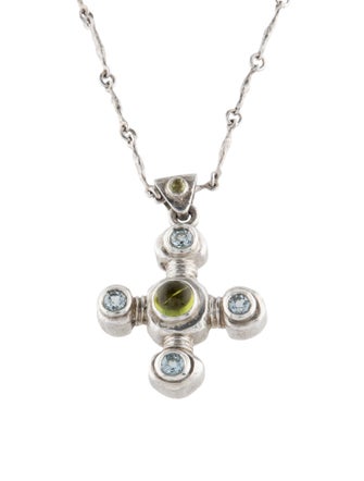 Lee Brevard Topaz & Tourmaline Pendant Necklace