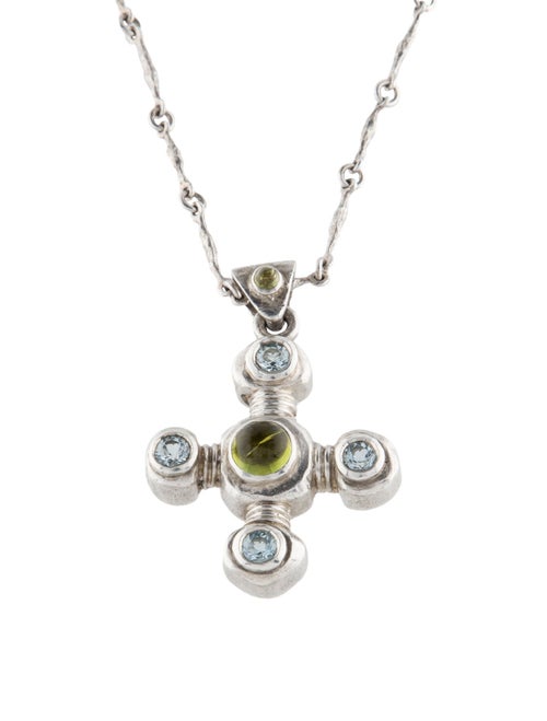 Lee Brevard Topaz & Tourmaline Pendant Necklace