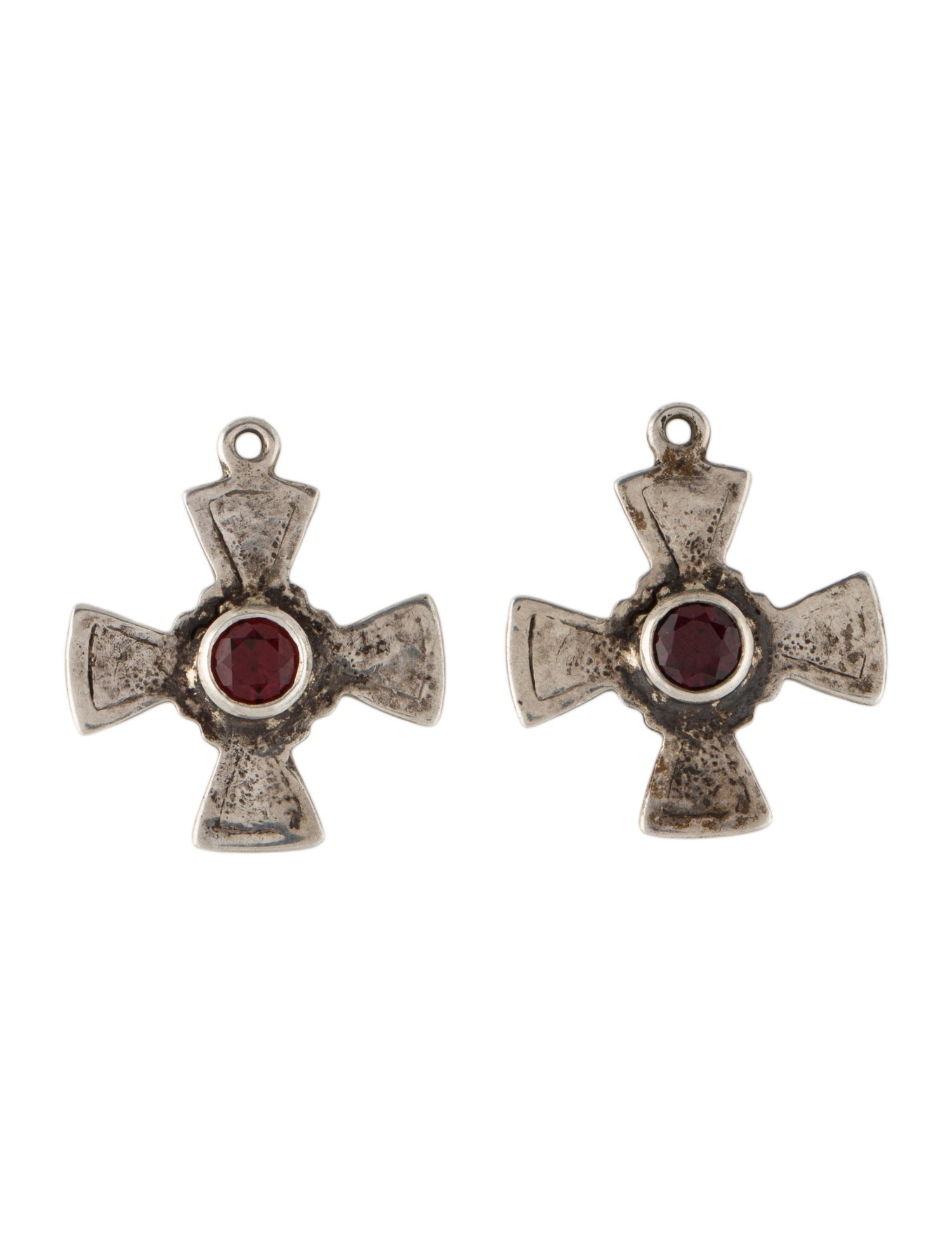 Lee Brevard 1.09ctw Garnet Cross Earring Enhancers