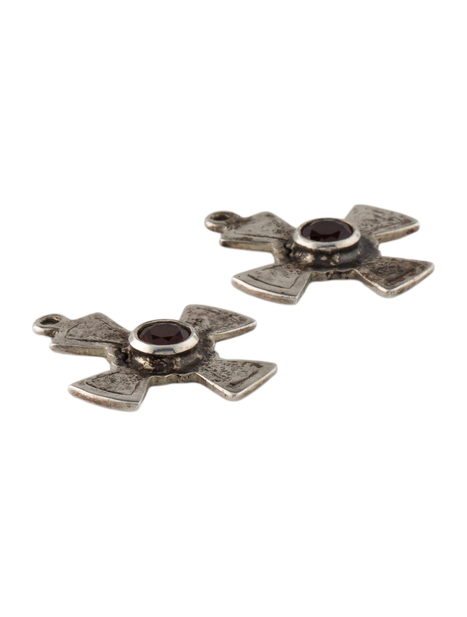 Lee Brevard 1.09ctw Garnet Cross Earring Enhancers