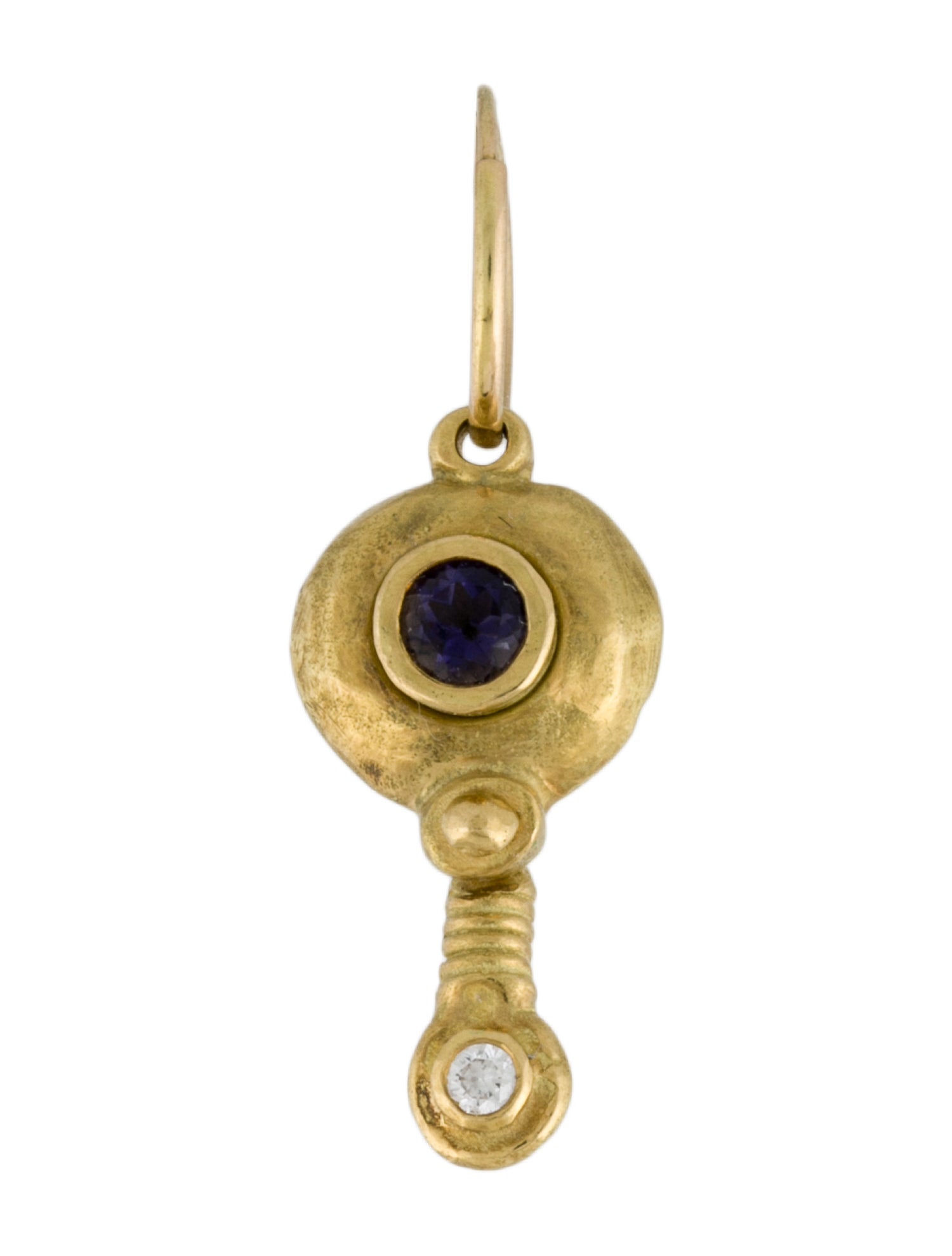 Lee Brevard 18K Cubic Zirconia & Iolite Single Drop Earrings