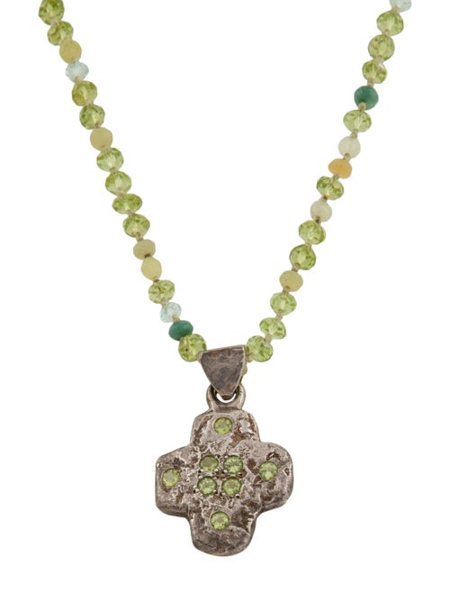 Lee Brevard Crystal & Stone Beaded Pendant Necklace