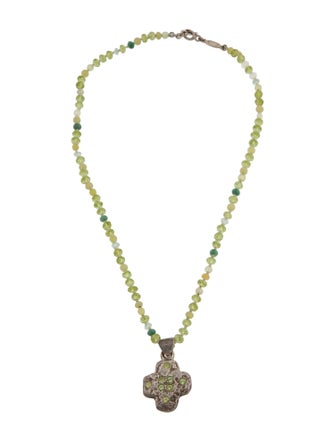 Lee Brevard Crystal & Stone Beaded Pendant Necklace