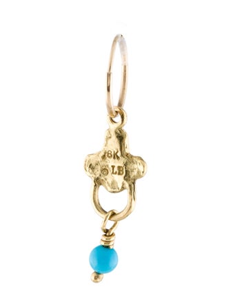 Lee Brevard Turquoise Gold Venice Endless Hoop Charm Earring