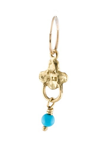 Lee Brevard Single Earring Turquoise Gold Venice Endless Hoop Charm