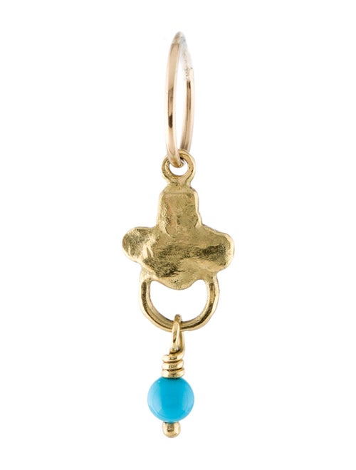 Lee Brevard Turquoise Gold Venice Endless Hoop Charm Earring