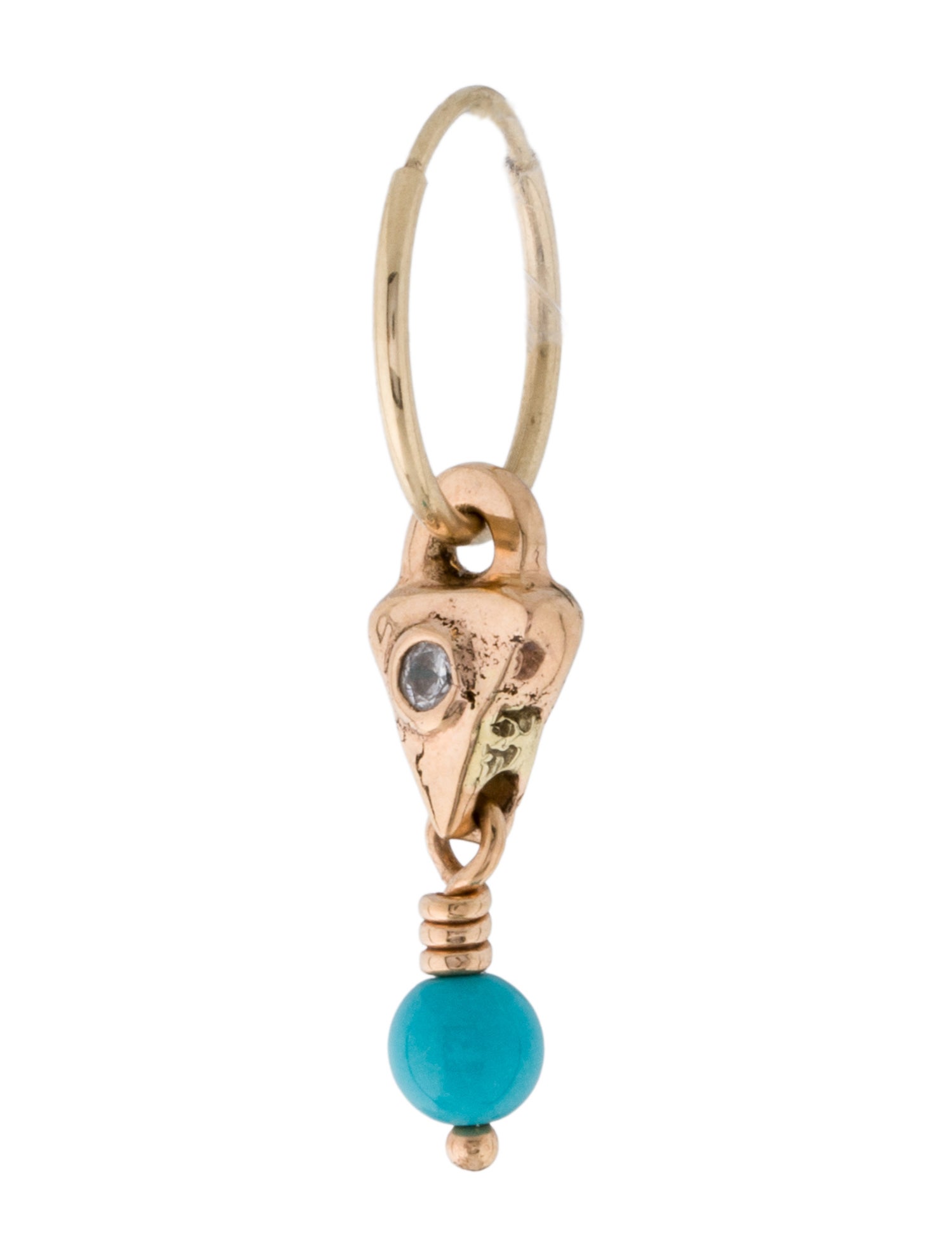 Lee Brevard Turquoise Triangle Charm Single Drop Earring
