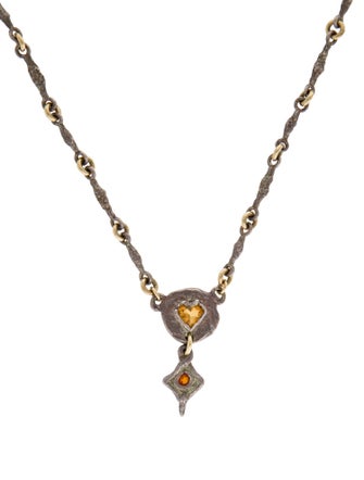 Lee Brevard Citrine Heart Pendant Necklace