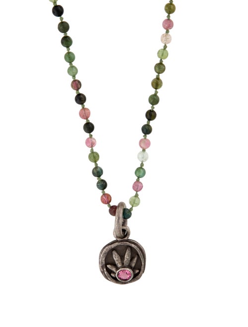 Lee Brevard Tourmaline Beaded Pendant Necklace