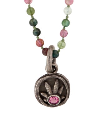 Lee Brevard Tourmaline Beaded Pendant Necklace
