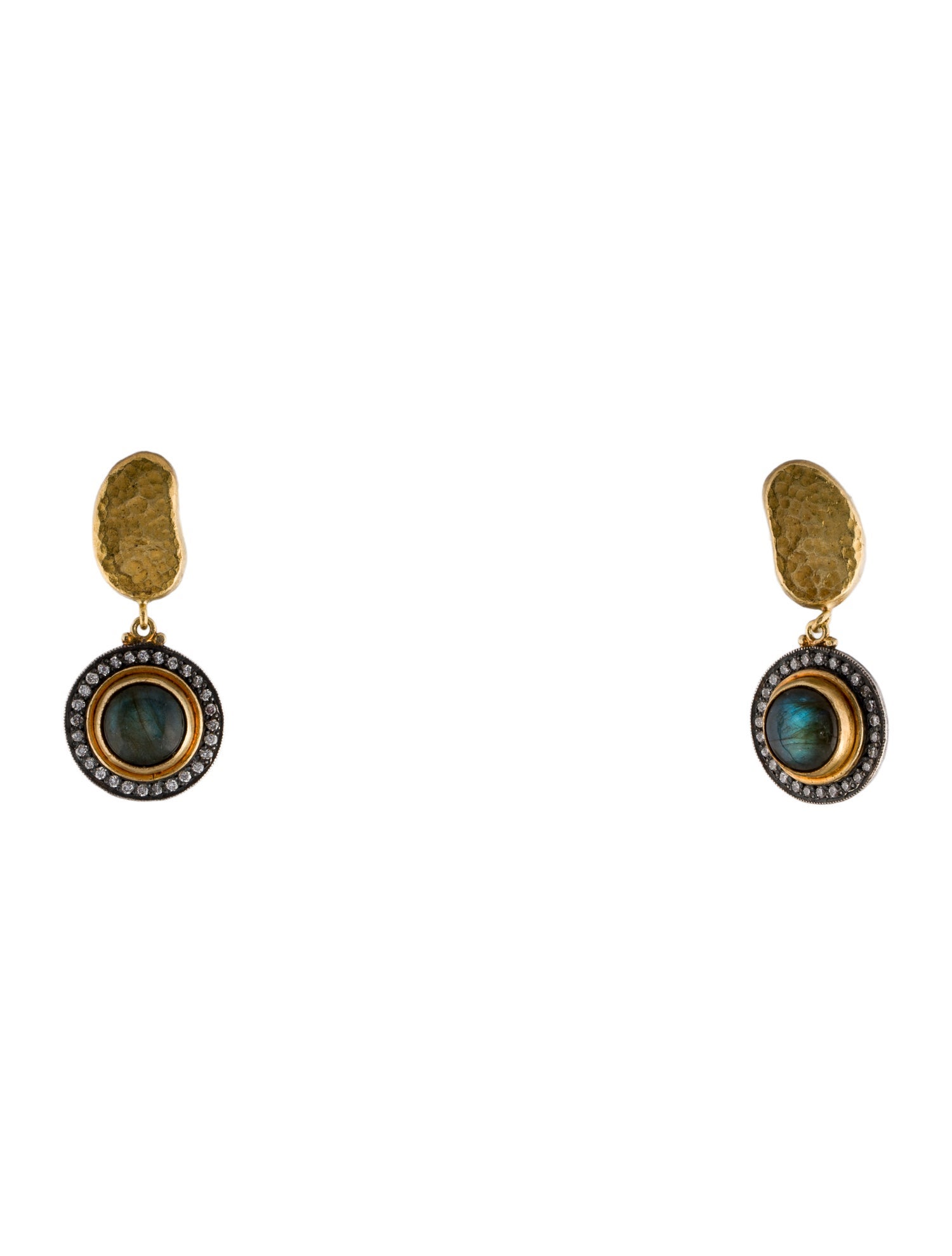 Lee Brevard Labradorite & Diamond Drop Earrings