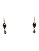 Lee Brevard Hematite,Cubic Zirconia $ Diamond Dangle Hoop Earrings