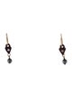 Lee Brevard Hematite,Cubic Zirconia $ Diamond Dangle Hoop Earrings