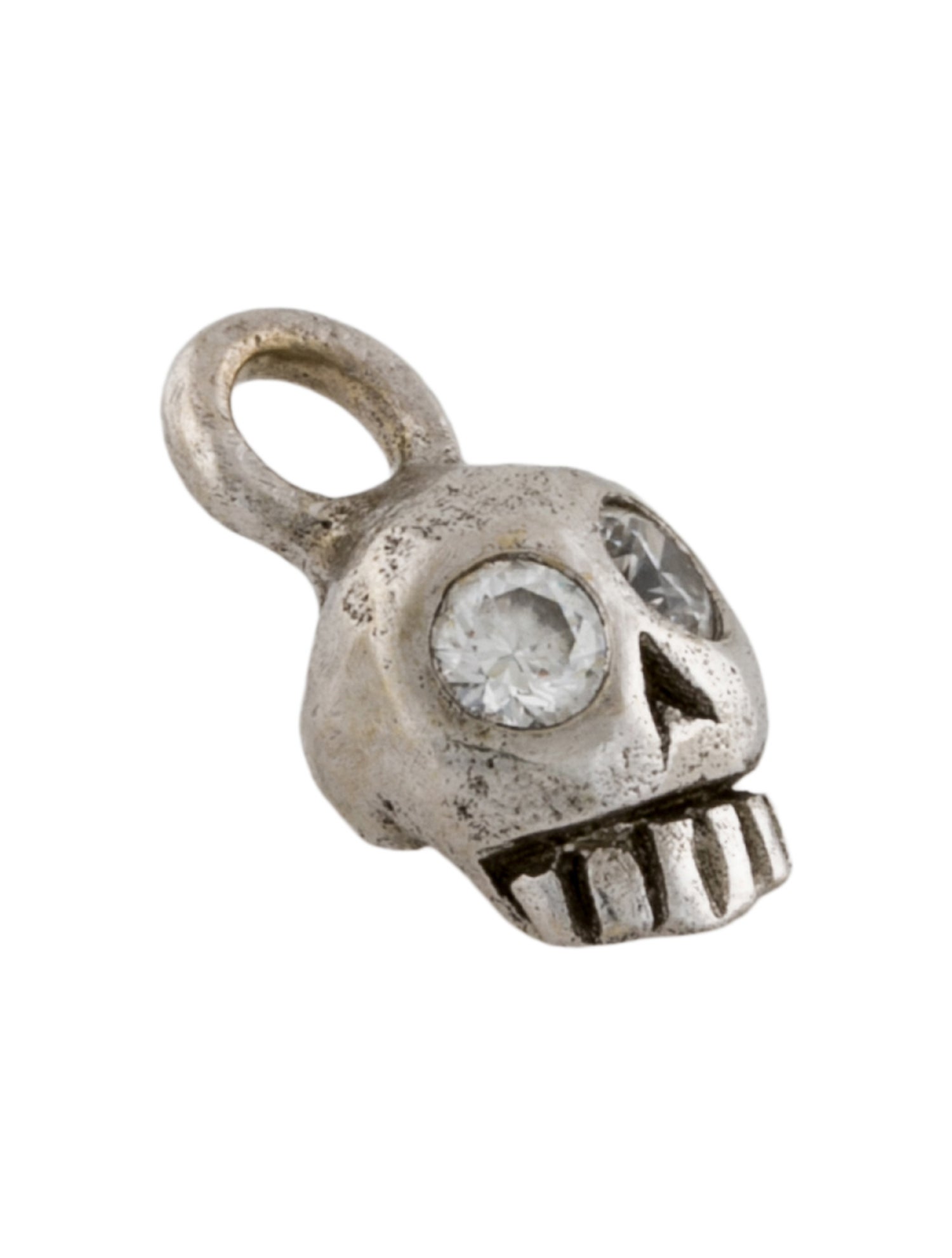 Lee Brevard 18K Cubic Zirconia Roger Skull Charm