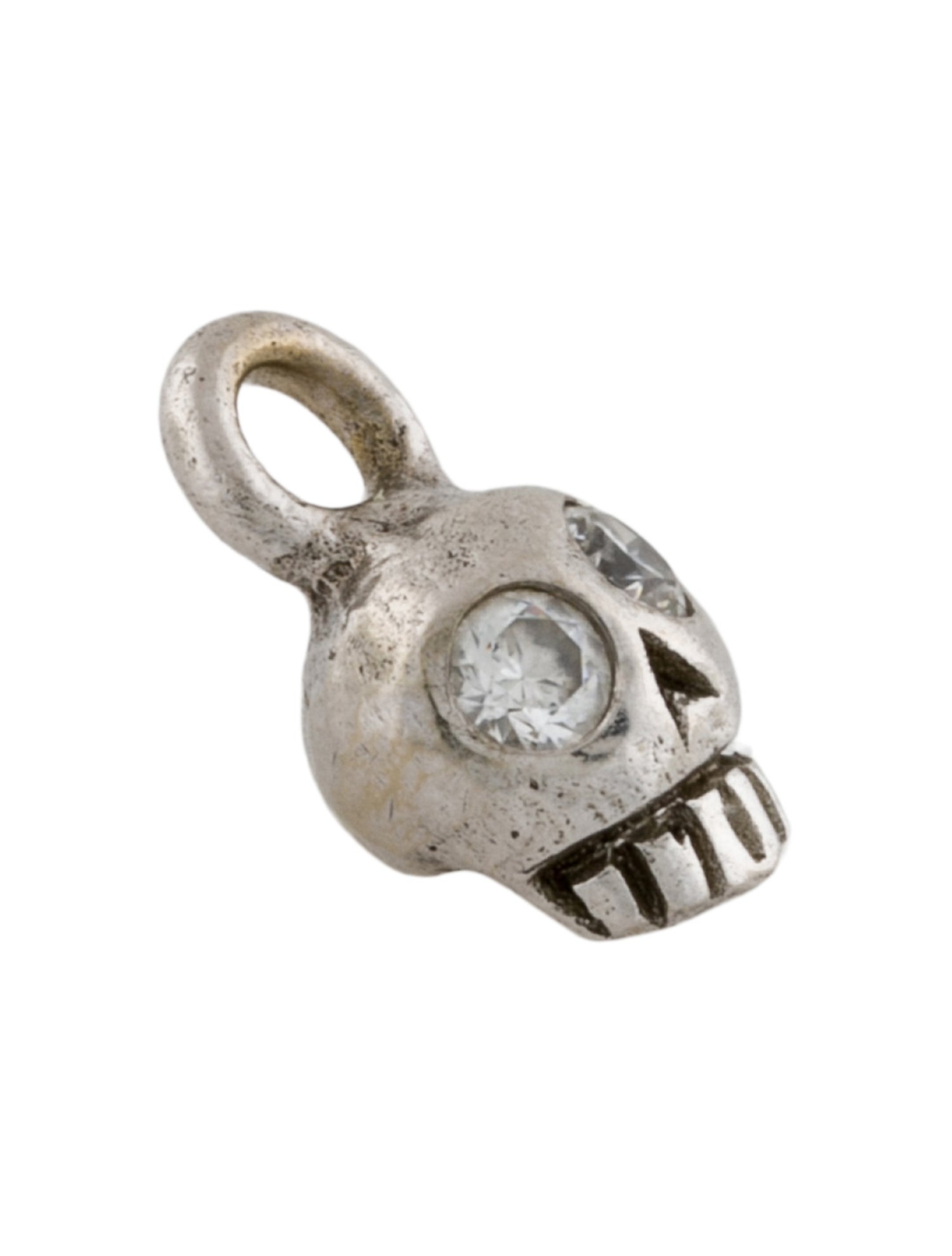Lee Brevard 18K Cubic Zirconia Roger Skull Charm