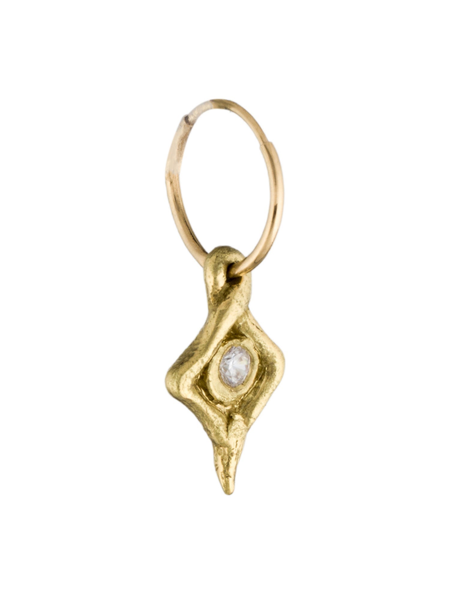 Lee Brevard 18K Cubic Zirconia Endless Charm Hoop Drop Single Earring