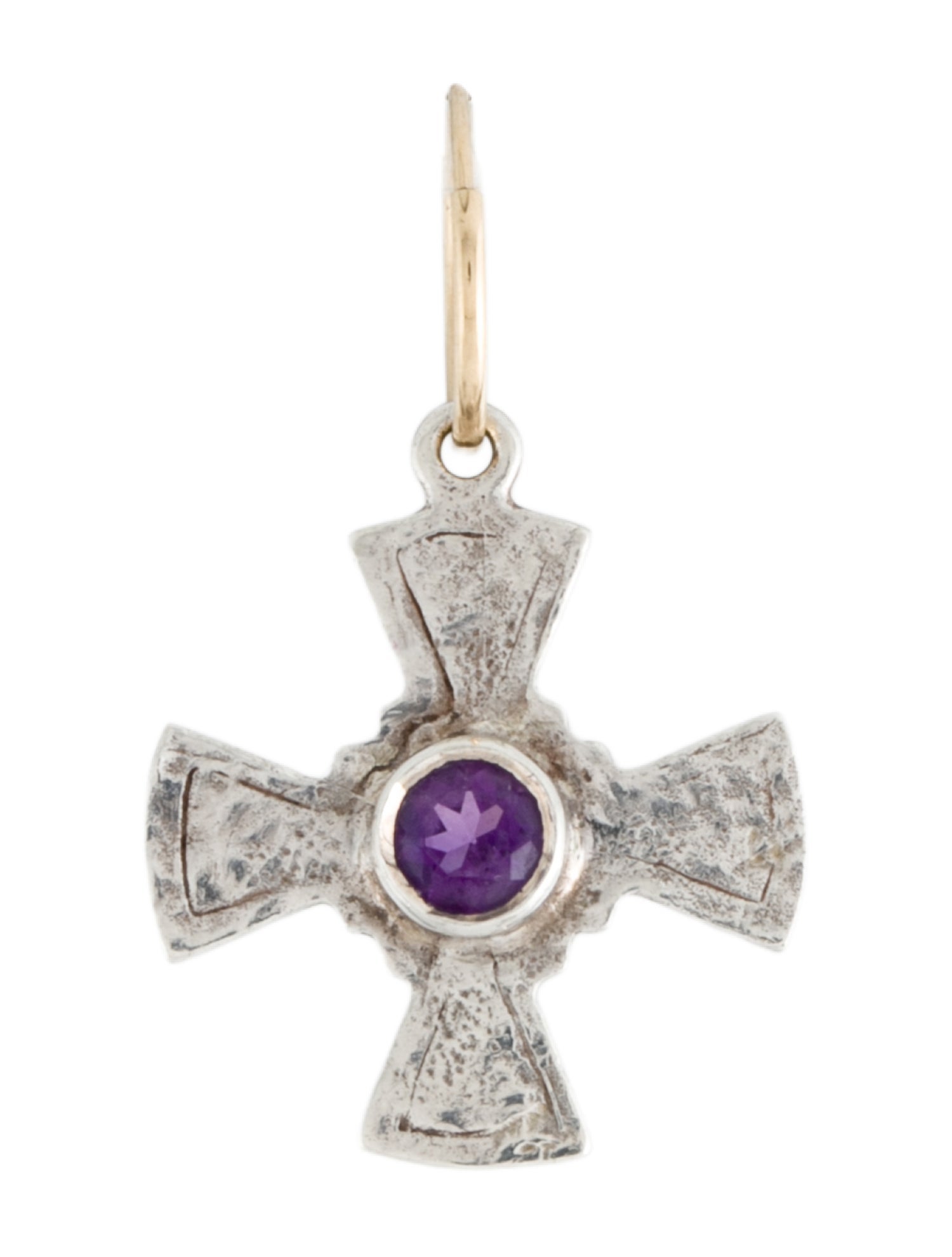 Lee Brevard Amethyst Julia Cross Single Drop Earring