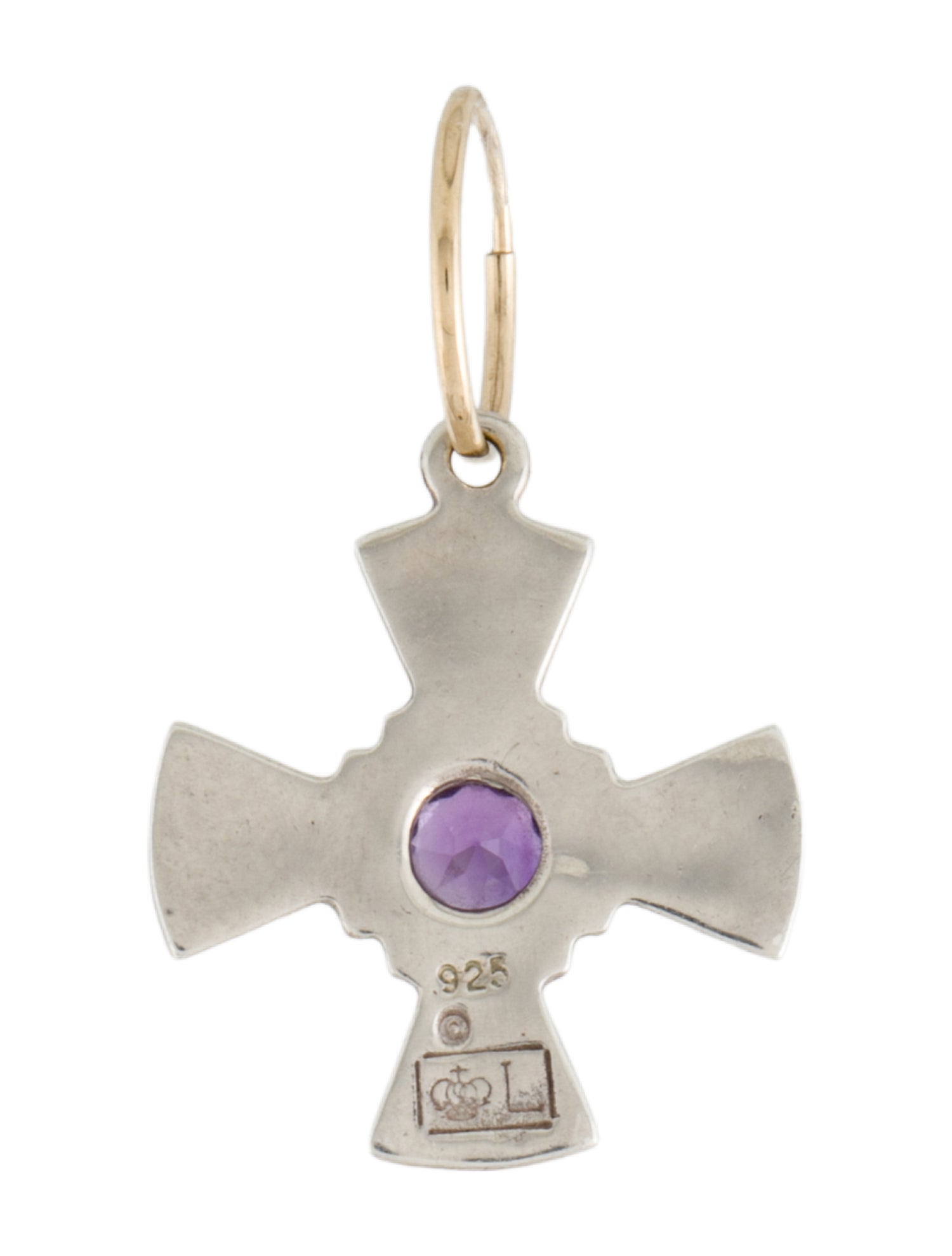 Lee Brevard Amethyst Julia Cross Single Drop Earring