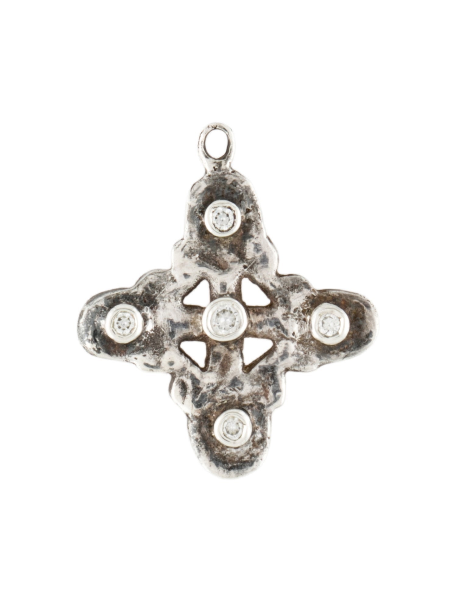 Lee Brevard Cubic Zirconia Signature Cross Single Earring Charm