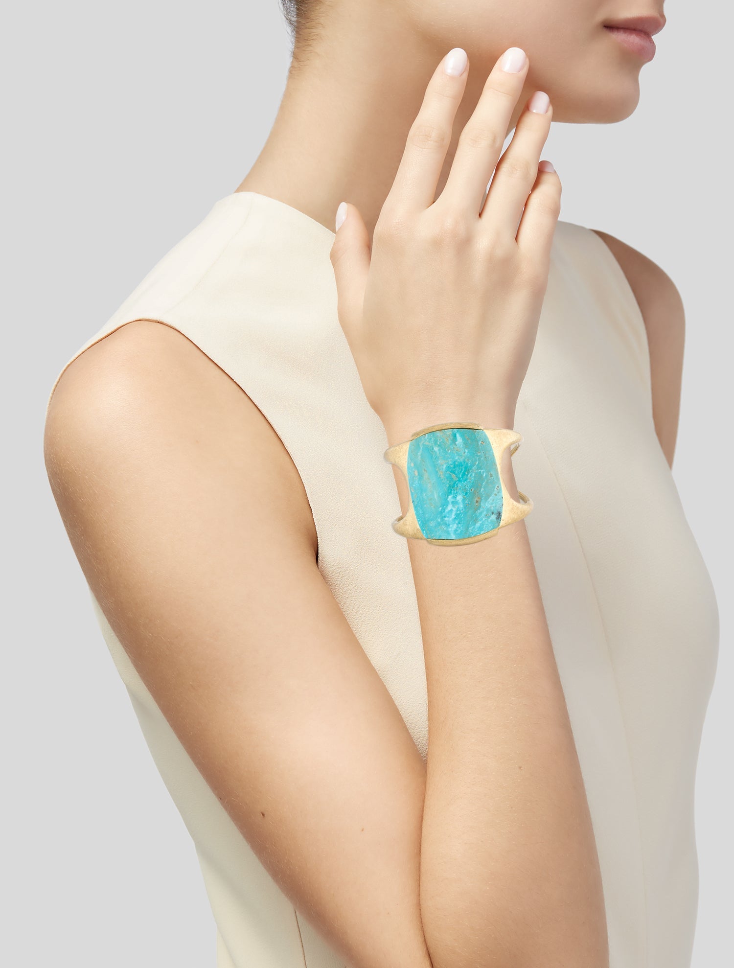 Lisa Eisner Kingman Turquoise Frizzle Crisp Cuff Bracelet