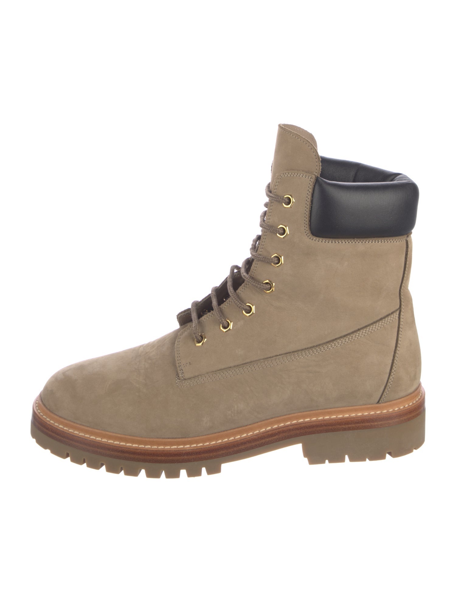 Legres Suede Colorblock Pattern Combat Boots