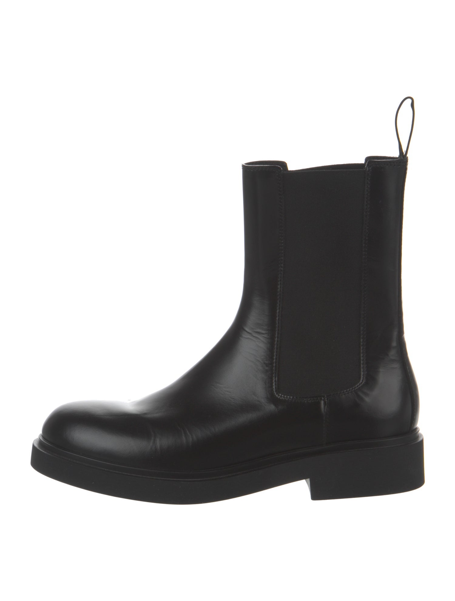 Legres Leather Embroidered Accent Chelsea Boots