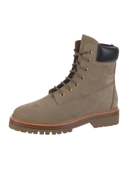 Legres Suede Colorblock Pattern Combat Boots
