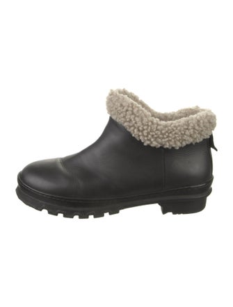 Legres Leather Fur Trim Rain Boots