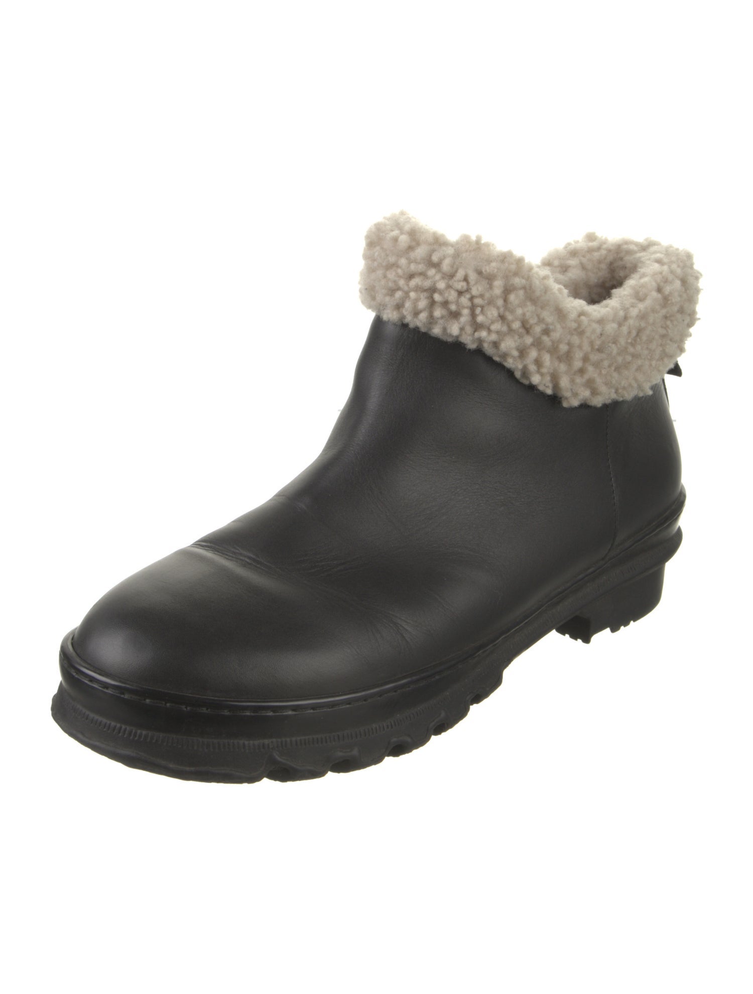 Legres Leather Fur Trim Rain Boots