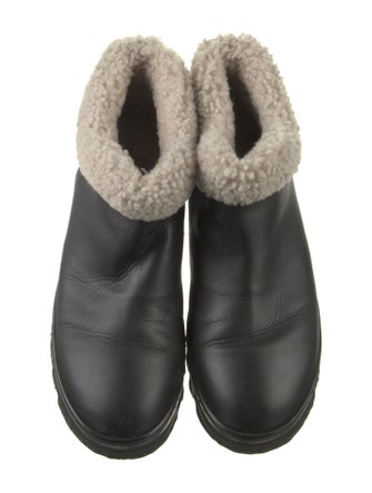 Legres Leather Fur Trim Rain Boots