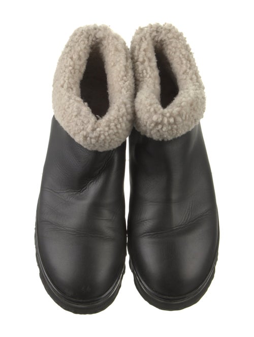 Legres Leather Fur Trim Rain Boots