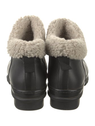 Legres Leather Fur Trim Rain Boots