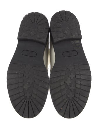 Legres Leather Colorblock Pattern Combat Boots