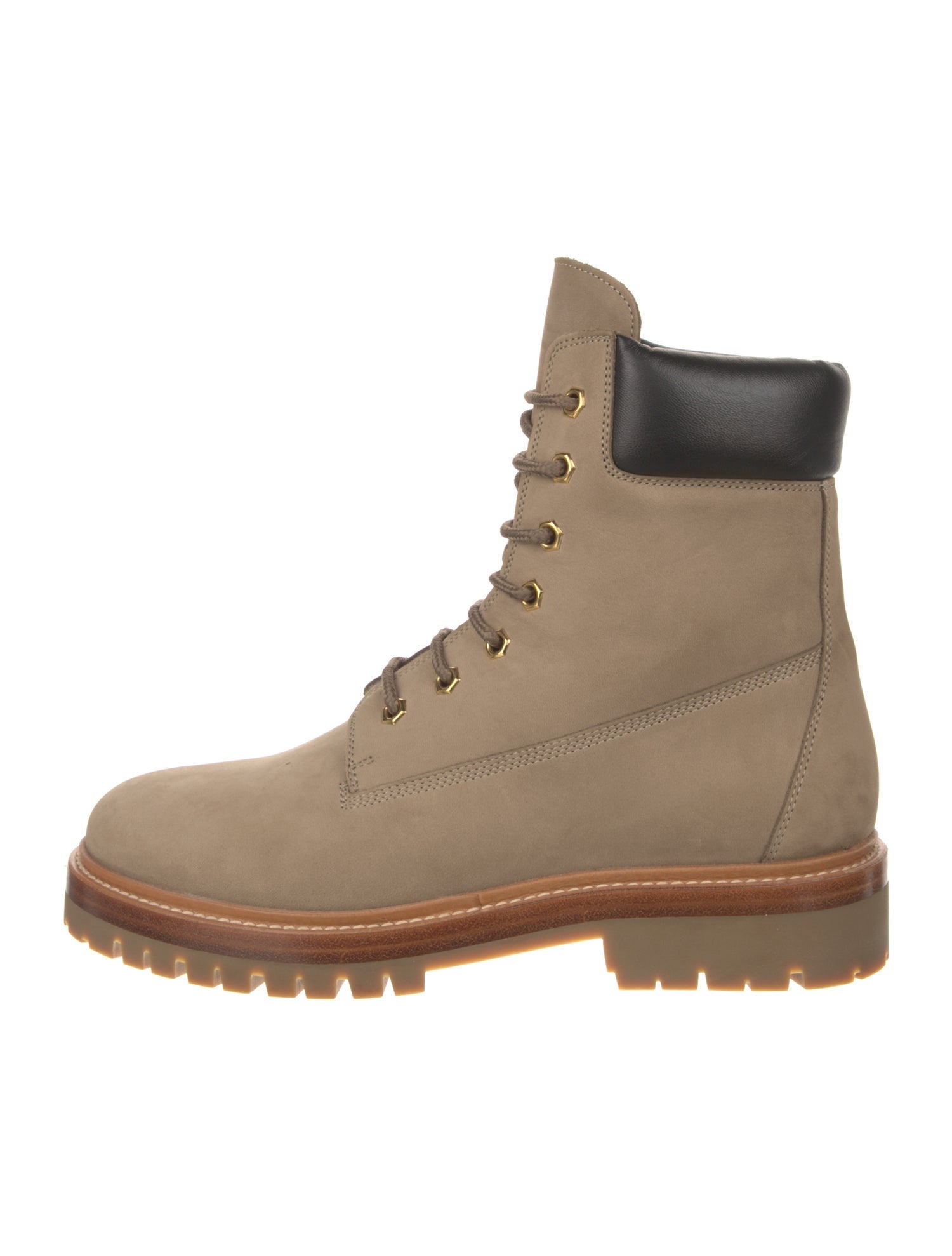 Legres Suede Colorblock Pattern Combat Boots