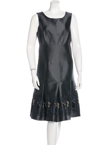 Lela Rose Embellished Sleeveless Dress