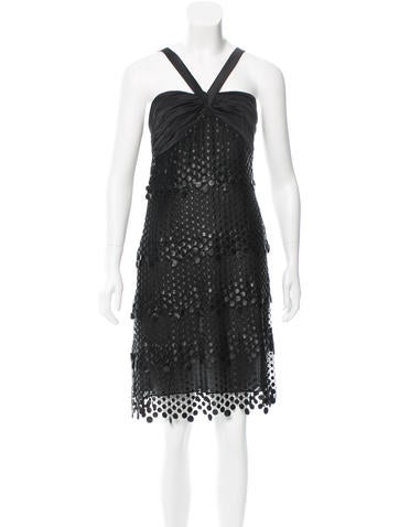 Lela Rose Sleeveless Embroidered Dress