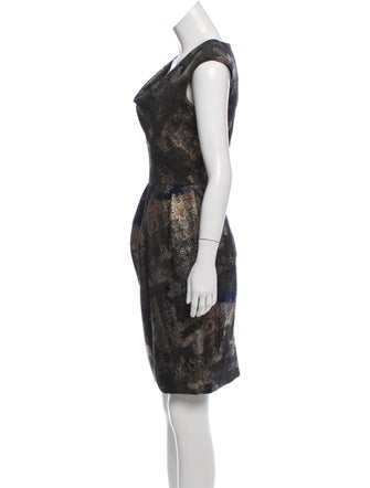 Lela Rose Knit Knee-Length Dress