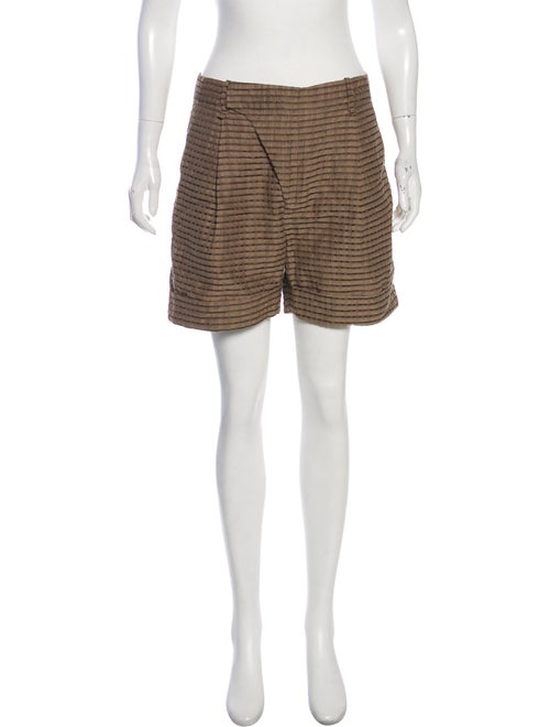 Lela Rose Patterned Tailored Shorts Olive