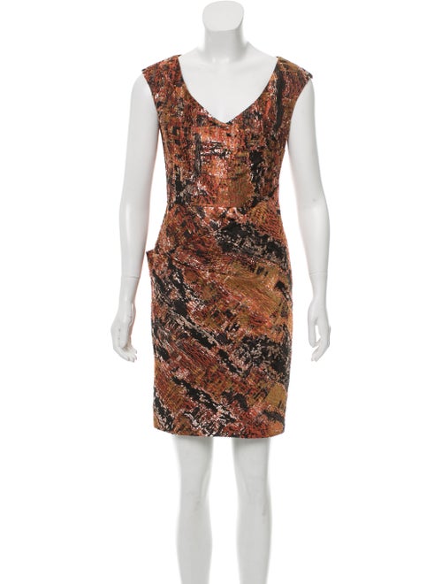 Lela Rose Jacquard Mini Dress Pink