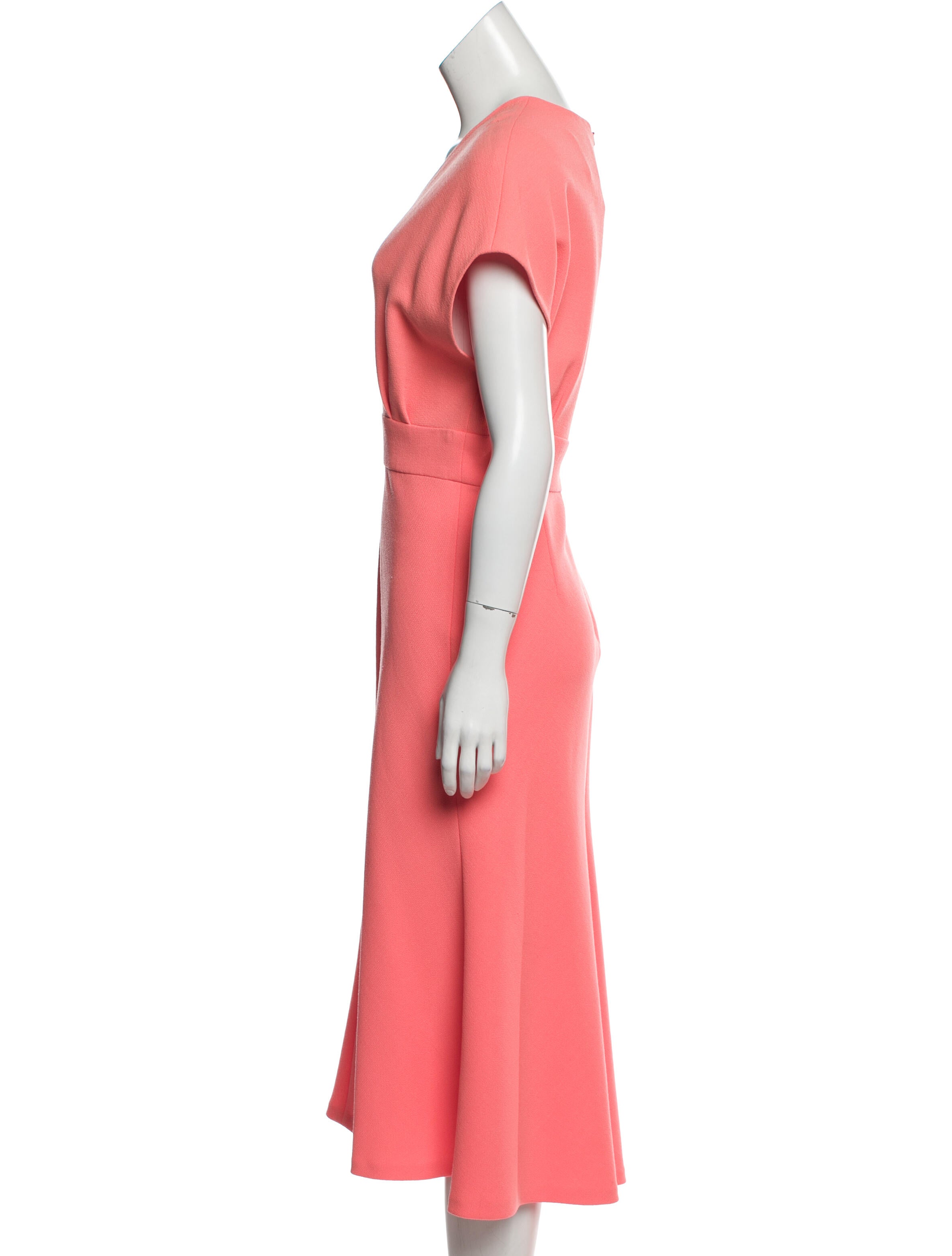 Robe Lela Rose Demi-manches Texturée Festonnée - Couleur Pêche/blush - Tailles M, L, XL - Neuf Avec étiquettes