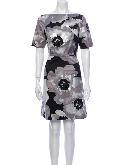 Lela Rose Floral Print Mini Dress Rose